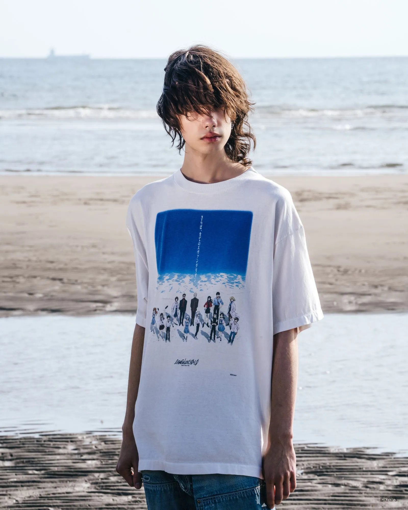 SAINT Mxxxxxx × EVENGELION × GEEKS RULE EV_SS TEE/BLUE/WHT Three-party co-branded Neon Genesis Evangelion co-branded TEE off-white S-XL Made of original OE yarn tube weaving without side seams to distinguish the width of the fabric Original consistent co-branded label/co-branded wash mark/little angel anti-counterfeiting label Top-notch printing technology Repeated pattern making, closely following the original details